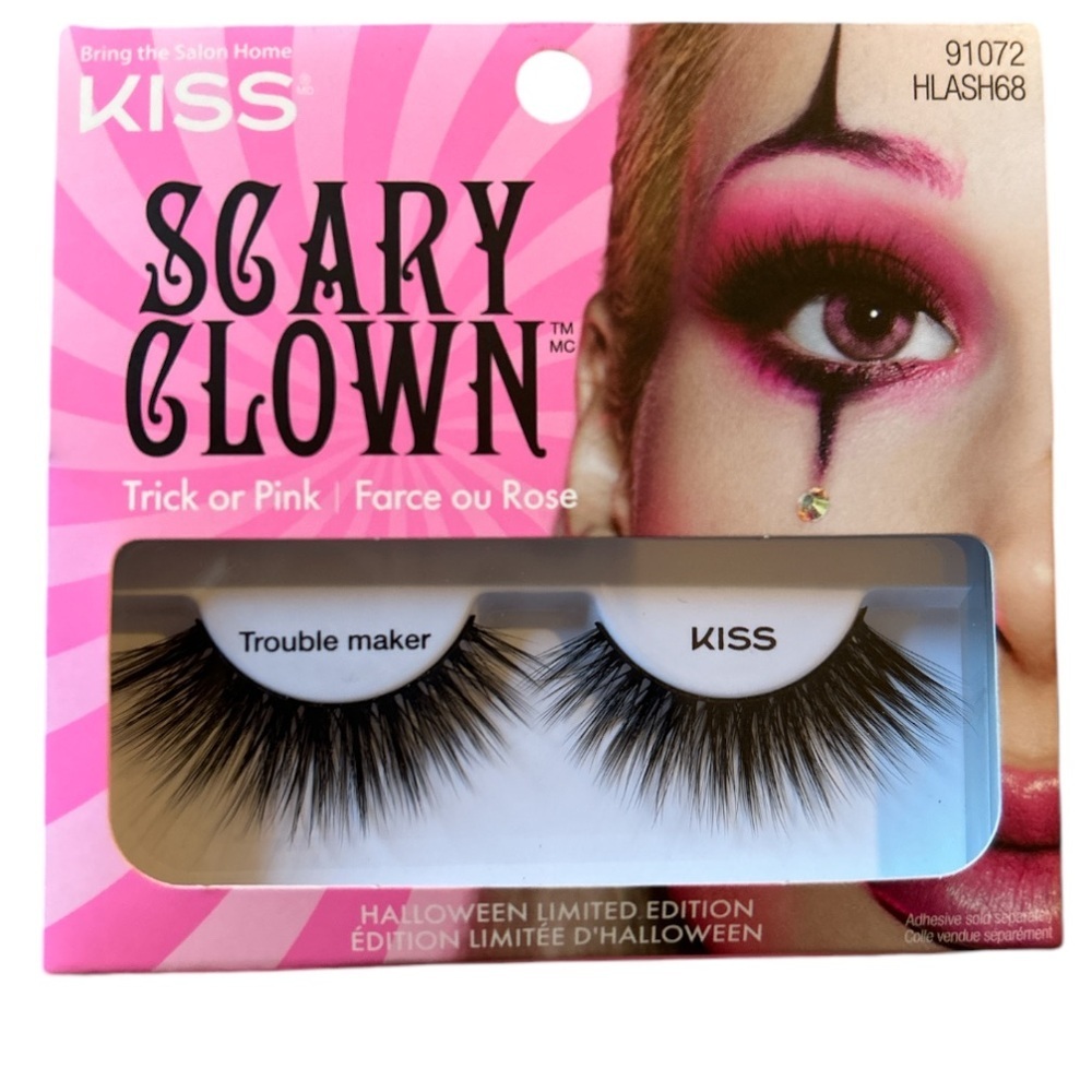 NWT KISS Halloween Limited Edition Scary Clown False Eyelashes, Trouble maker - Picture 3 of 3